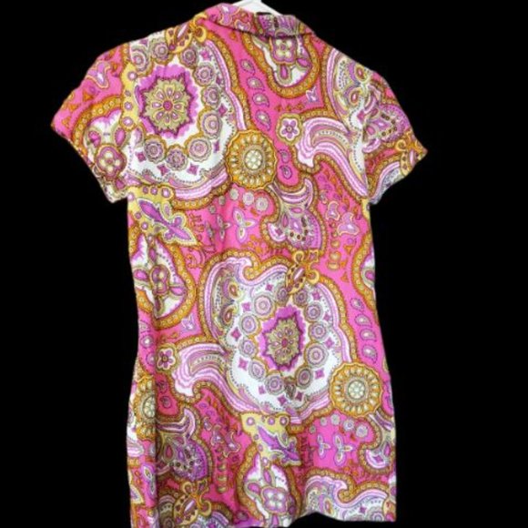 🛍️❤️Throwback Retro 70's Pink & Gold Paisley Print Top 🛍️❤️ Size S - Picture 3 of 7
